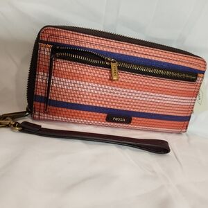 Fossil Logan Zip Vintage Orange NWT